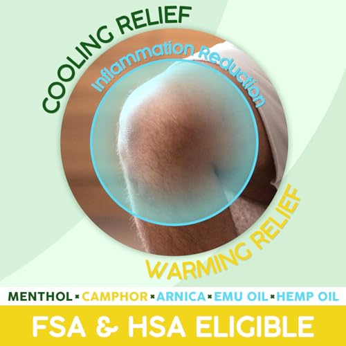 Ebanel Arnica Menthol Gel Pain Relief Cream with Hemp Oil, Emu Oil, MSM, Camphor, Vitamin B6, Boswellia for Joint Arthri