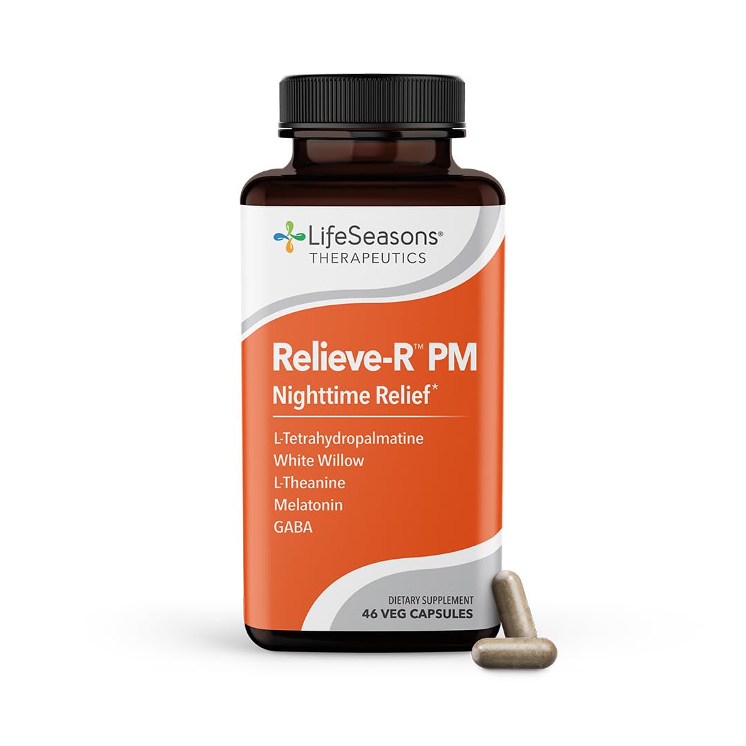 LifeSeasons Relieve-R PM Eases Nighttime Aches & Discomfort for Relaxing Muscles & Calming the Nervous System - Supports
