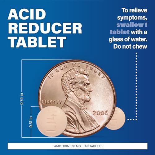 MAJOR Original Strength Heartburn Relief Famotidine Tablets 10mg Acid Reducer for Relief Seekers - 60 Count  
MAJOR Orig