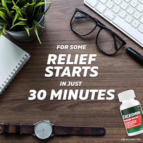 Excedrin Migraine Relief Caplets Acetaminophen 250mg Aspirin 250mg Caffeine 65mg Pain Reliever for Migraine Symptoms 200