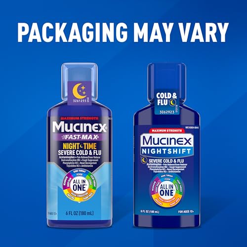 Mucinex Fast-MAX® Adult Liquid Nighttime Severe Cold & Flu Relief 6 oz - Fast Acting Medicine for Adults