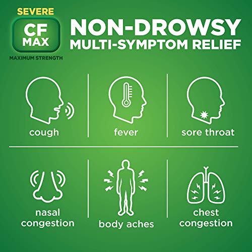 Amazon Basic Care Tussin Severe CF Max Syrup for Multi-Symptom Relief, Non-Drowsy Cough, Cold and Flu Medicine, 8 fl oz 