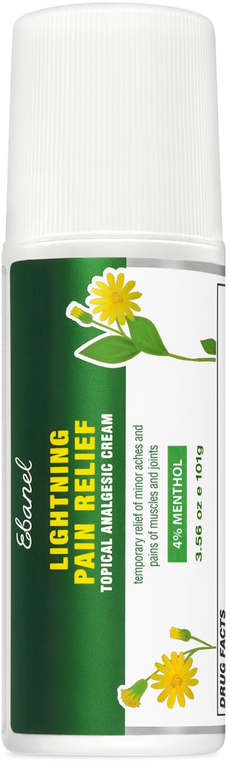 Ebanel Arnica Menthol Gel Pain Relief Cream with Hemp Oil, Emu Oil, MSM, Camphor, Vitamin B6, Boswellia for Joint Arthri
