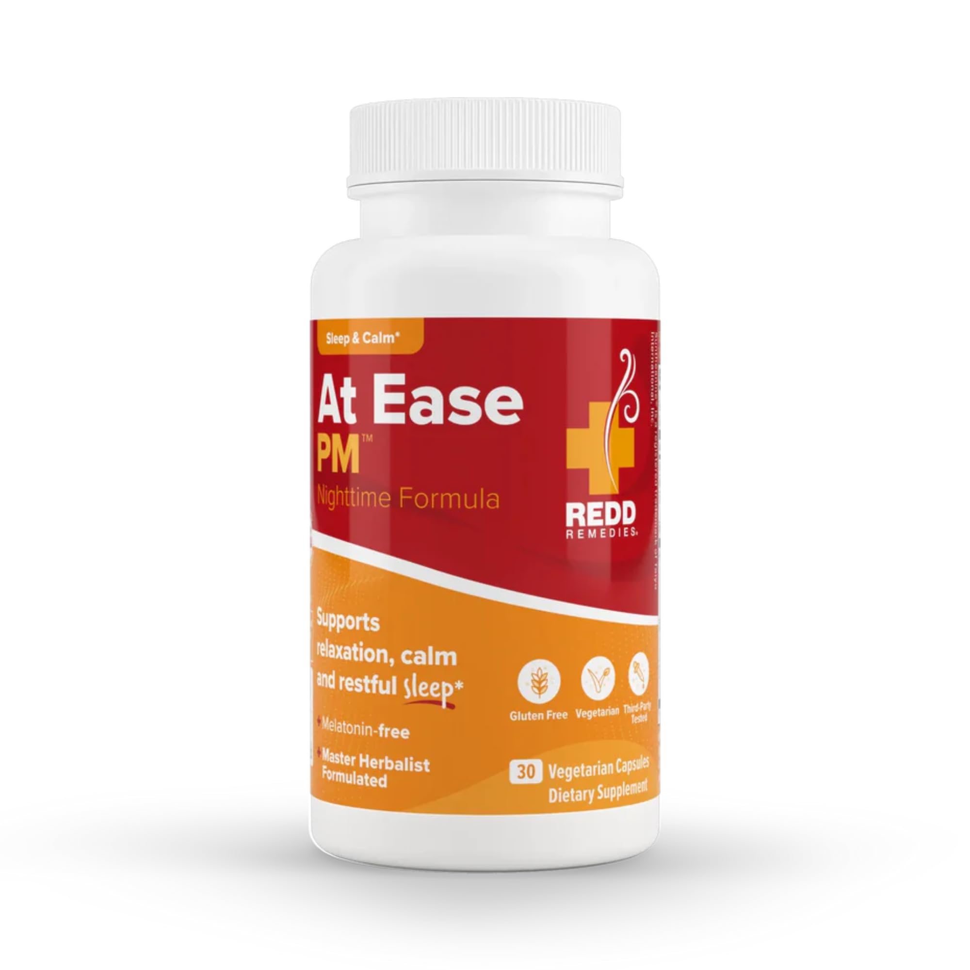Redd Remedies at Ease PM Natural Sleep Aid for Relaxation 30 Vegetarian Capsules Easy to Sleep Naturally