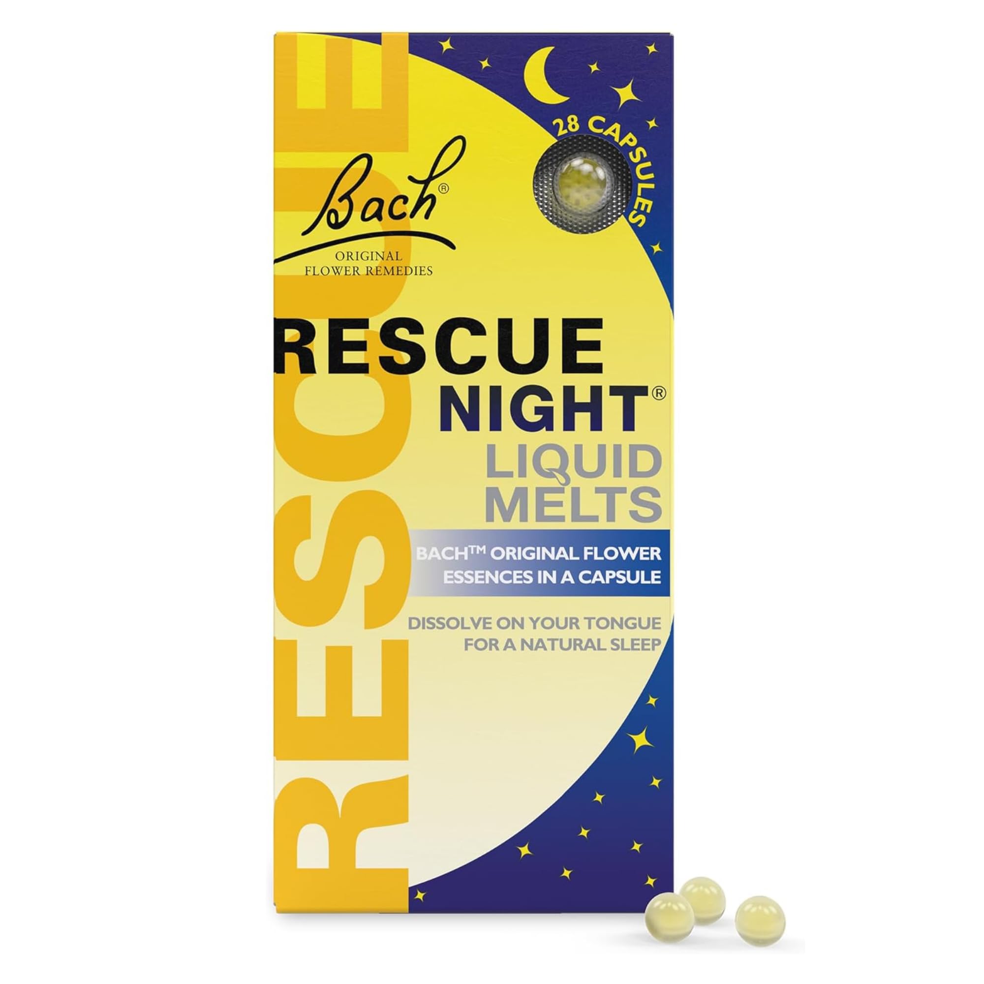 Bach Rescue Sleep Liquid Melts Natural Orange Vanilla Stress Relief Homeopathic Sleep Aid Non-Narcotic Non-Alcohol Free 
