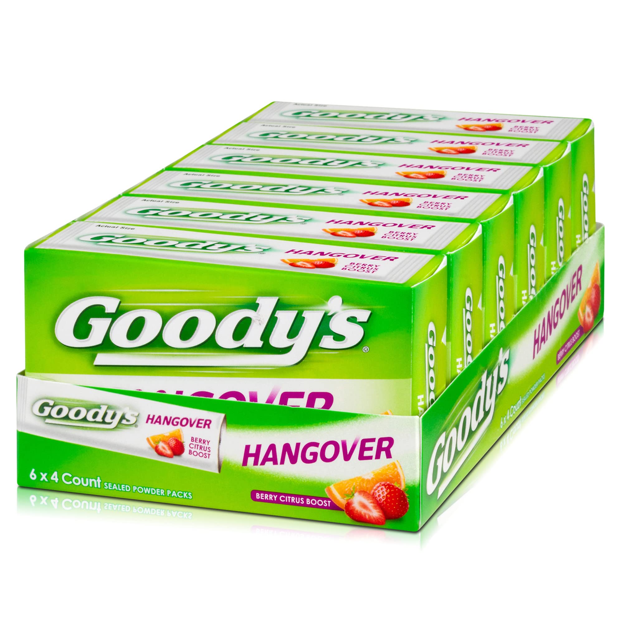 Goody's Hangover Powders Fast Pain Relief Berry Citrus Flavor 6 Pack
Goody's Hangover Powders for Quick Relief Berry Cit