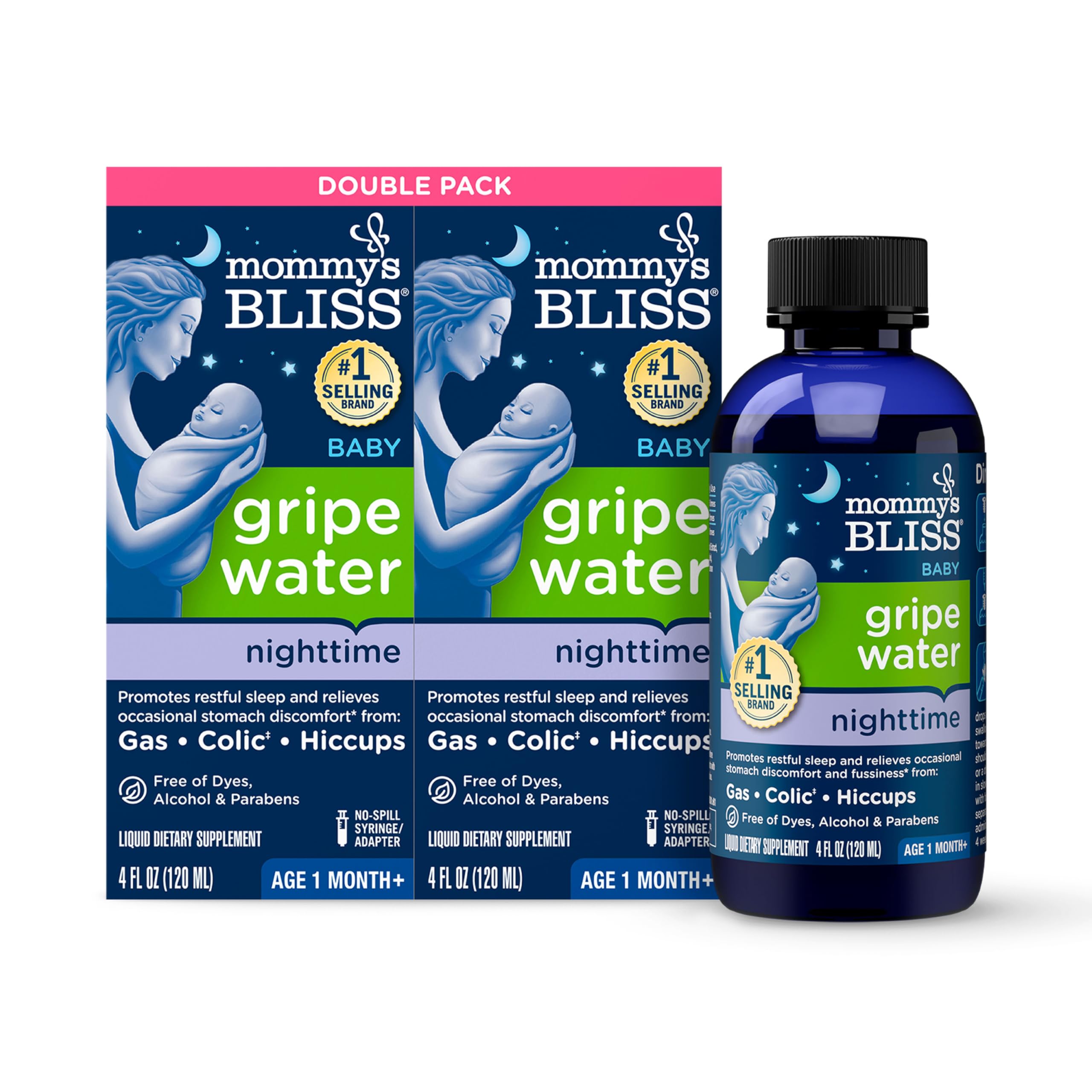 Mommy's Bliss Gripe Water Night Time Relieves Stomach Discomfort
Mommy's Bliss Gripe Water Night Time Gentle & Safe For 